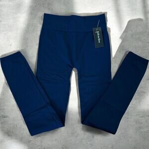 Free To Live Women’s Knit High Rise Leggings Navy Blue One Size NWT